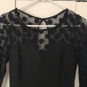 Mesh polka dot skater dress